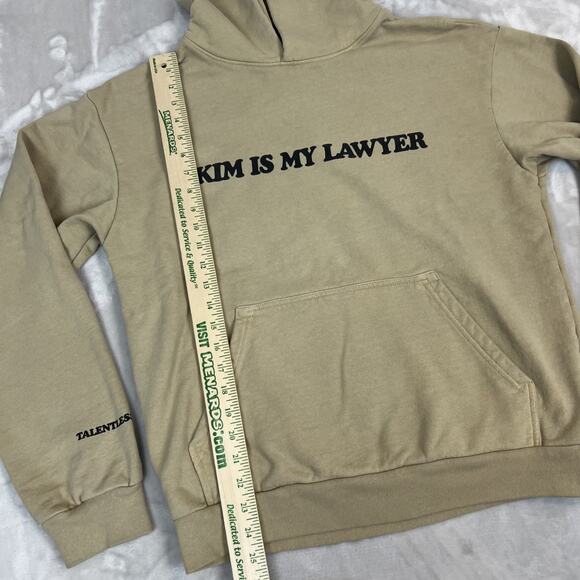 Talentless Hoodie Adult Medium Tan Kim Is My Lawyer Heavyweight Pullover Cotton - Picture 4 of 8